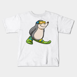 Mole as Skier with Skis & Ski goggles Kids T-Shirt